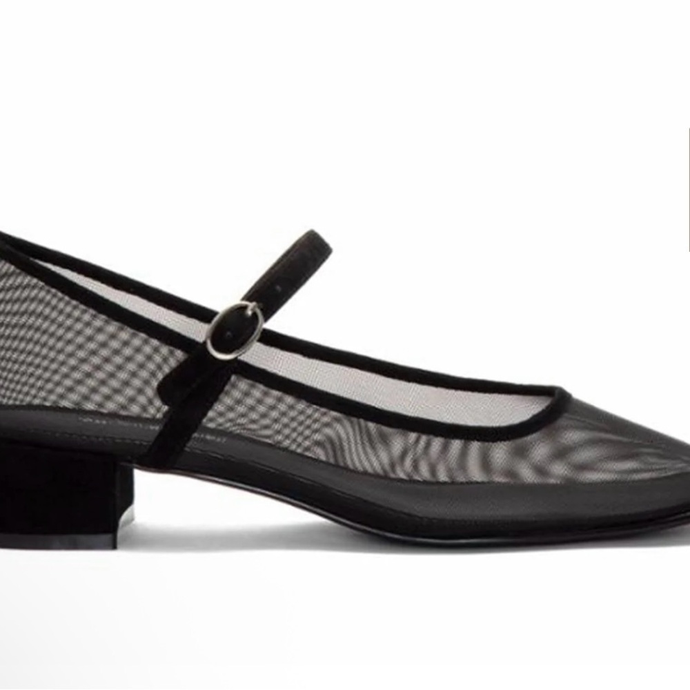 Jeffrey Campbell Black Mesh Flats with Elegant Strap